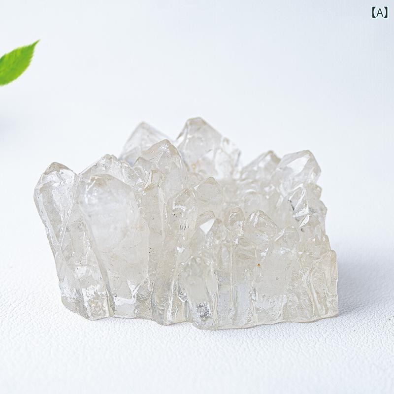 置物 透明レジン 天然石 クリスタル パワーストーン さざれ石 クラスター オブジェ モダン シンプル リビング 書斎 インテリア ディスプレイ 卓上 飾り ギフト プレゼント 癒やし