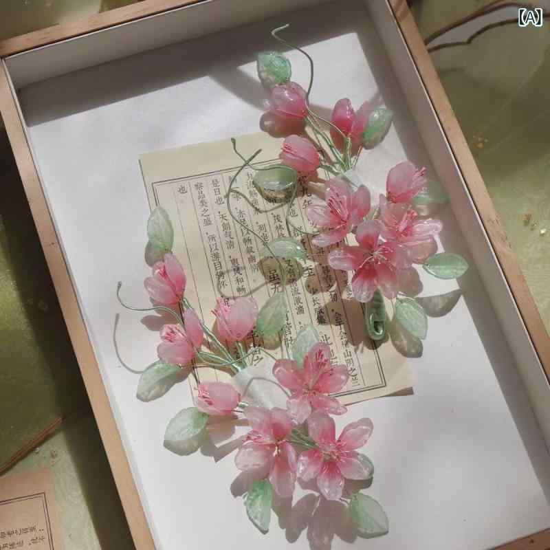 ヘアアクセサリー レディース 蓮の花 瑠璃 オリジナルデザイン 古風 優雅 漢服スタイル 和装 サイド か..