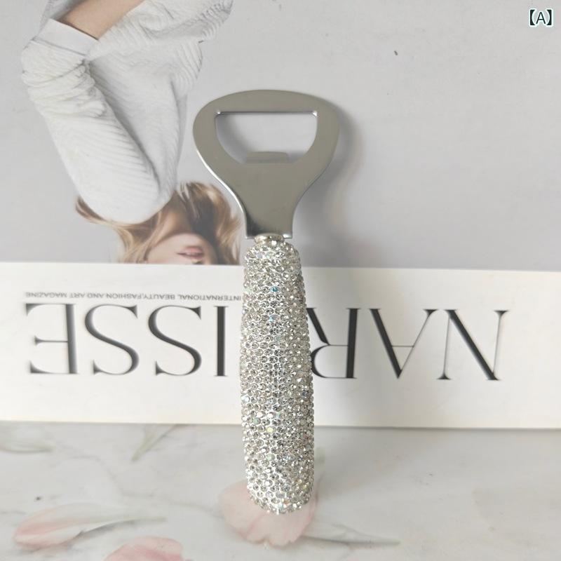 栓抜き ステンレス製 ジルコニア装飾 おしゃれ 個性的 ビールボトルオープナー 北欧風 上品 高級感 ホ..