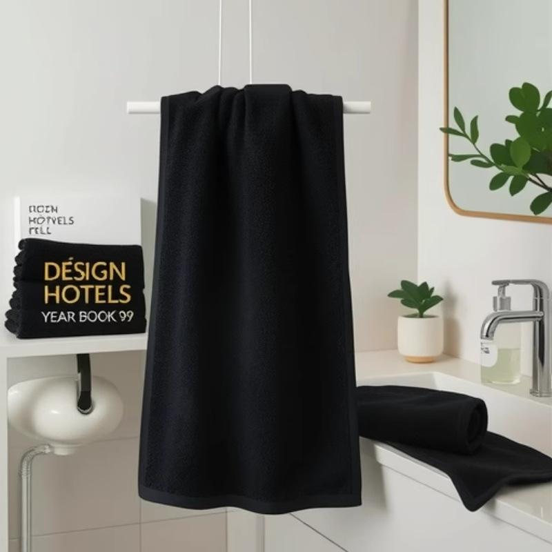 タオル バスタオル フェイスタオル ハンドタオル 黒 ブラック 厚手 高吸水性 速乾 マイクロファイバー ホテル 美容院 エステ フットケア 施術 業務 プロ用 理容室 サロン 専用