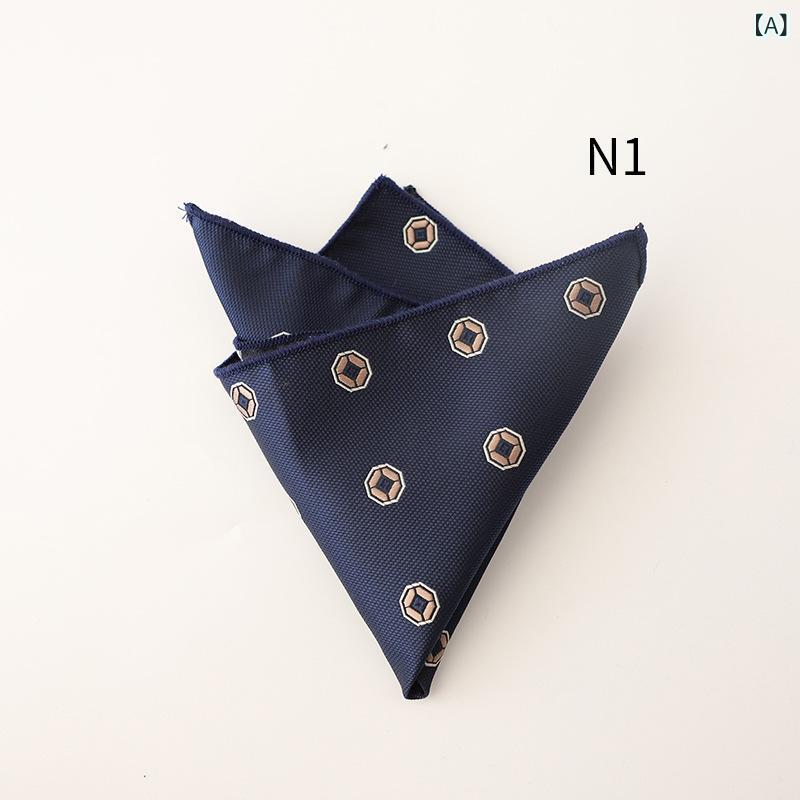 ポケットチーフ メンズ 男性用 フレンチスタイル フォーマル ビジネス レトロ ヴィンテージ 結婚式 パーティー 二次会 ポリエステル ジャカード織り 小花柄 上品 高級感 スーツアクセサリー