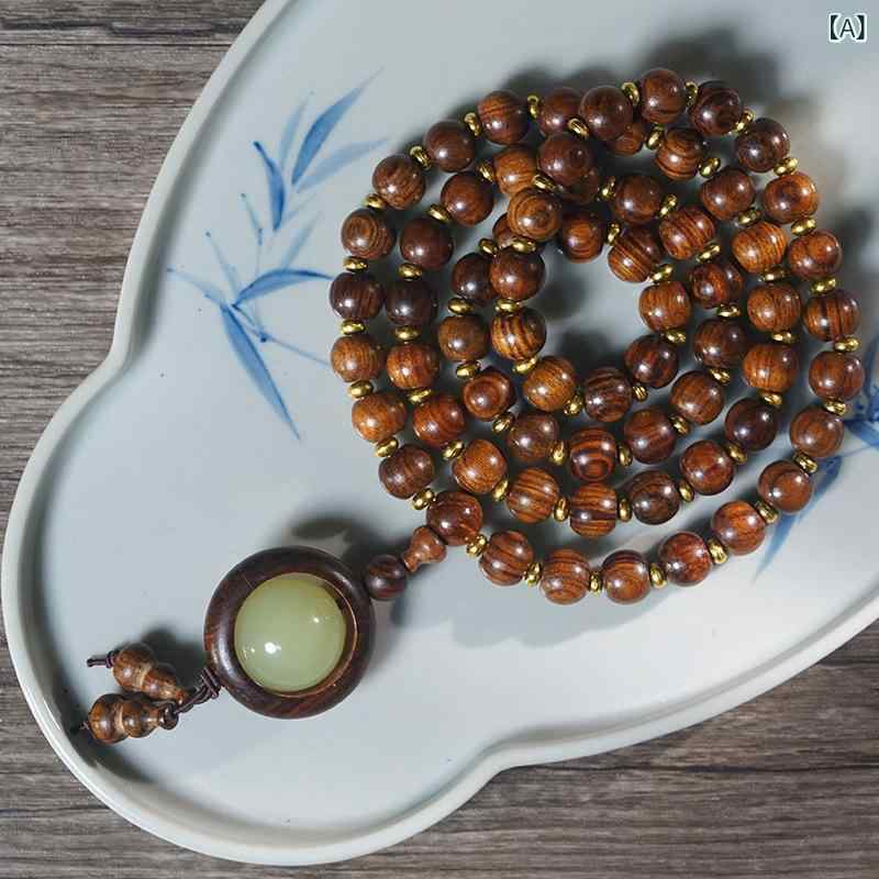 ネックレス 数珠 ブレスレット 男女兼用 メンズ レディース ユニセックス 黒花梨 アフリカ紫檀 アップ..