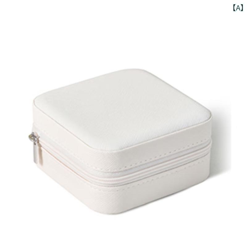 ジュエリーボックス レディース レザー 携帯用 トラベル コンパクト 小型 アクセサリー 収納ケース 多機能 仕切り付き 高見え かわいい ペンダント ピアス 指輪 リング