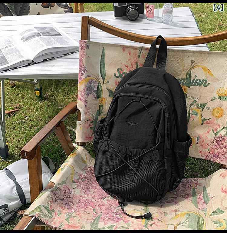 リュックサック レディース おしゃれ 山系スタイル ドローストリング バイカラー 切り替えデザイン 軽量 撥水 大容量 ナイロン素材 アウトドア 旅行 普段使い バックパック ブラック グリーン ブラウン パープル