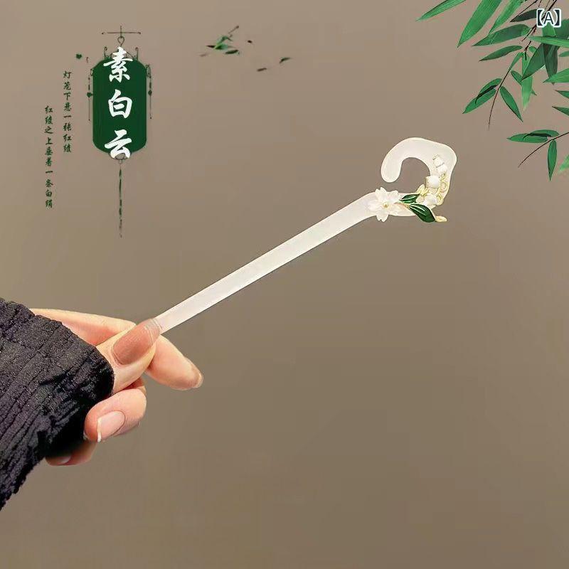 簪 レディース 女性用 和風 新中華風 レトロモダン シンプル 木蓮 マグノリア かんざし 髪飾り ヘアスティック 着物 浴衣 普段使い 和..