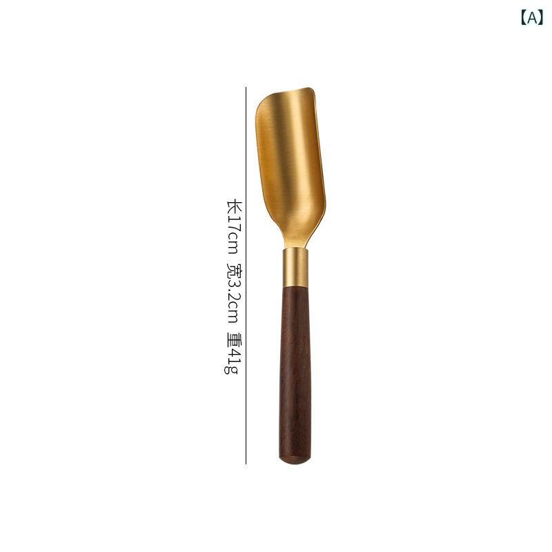 Tea-Utensils - 茶道道具 真鍮 白檀 無垢材 功夫茶 高級感 茶器セット 新中式 茶さじ 養壺ブラシ 茶刀 茶挟み 六君子セット