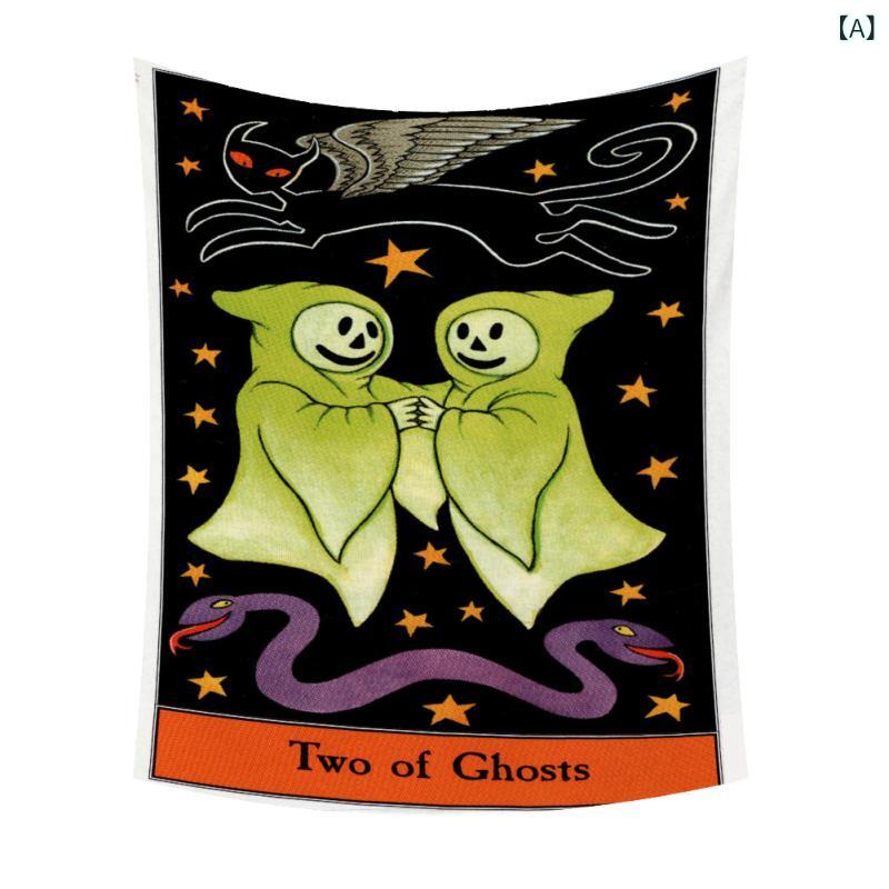 タペストリー タロットカード ハロウィン キャラクター 人物 個性的 シンプル ヨーロピアン 壁掛け 背景布 ポリエステル 長方形 リビング 寝室 部屋飾り ウォールデコレーション 軽量 手洗い可能