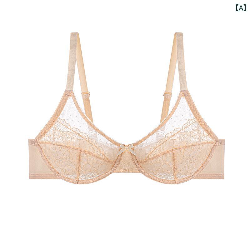 ブラジャー レディース 大きいサイズ プラスサイズ 薄手 メッシュ シースルー 谷間メイク 寄せ上げ バストアップ ソフトワイヤー リフトアップ ホールド感 セクシー エレガント フレンチスタイル 3/4カップ 超薄 春夏 通気性 快適 下着 インナー