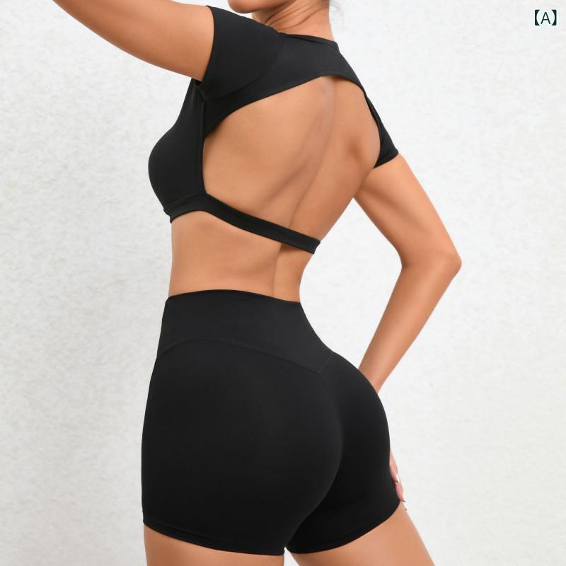 ヨガウェア レディース セクシー 美背デザイン ヌーディ感 ソフトタッチ 吸汗速乾 伸縮性 上下セット ぴったりフィット 細見え ヒップアップ効果 スポーツレギンス ワークアウト