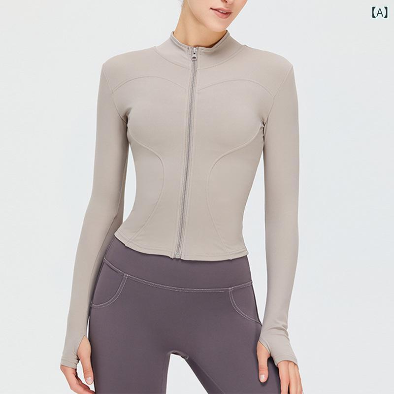フィットネスウェア レディース ヨガ ランニング トレーニング トップス アウター ジップアップ 長袖 ジャケット 秋冬 着痩せ プロ仕様 ストレッチ 吸湿速乾 エレガント