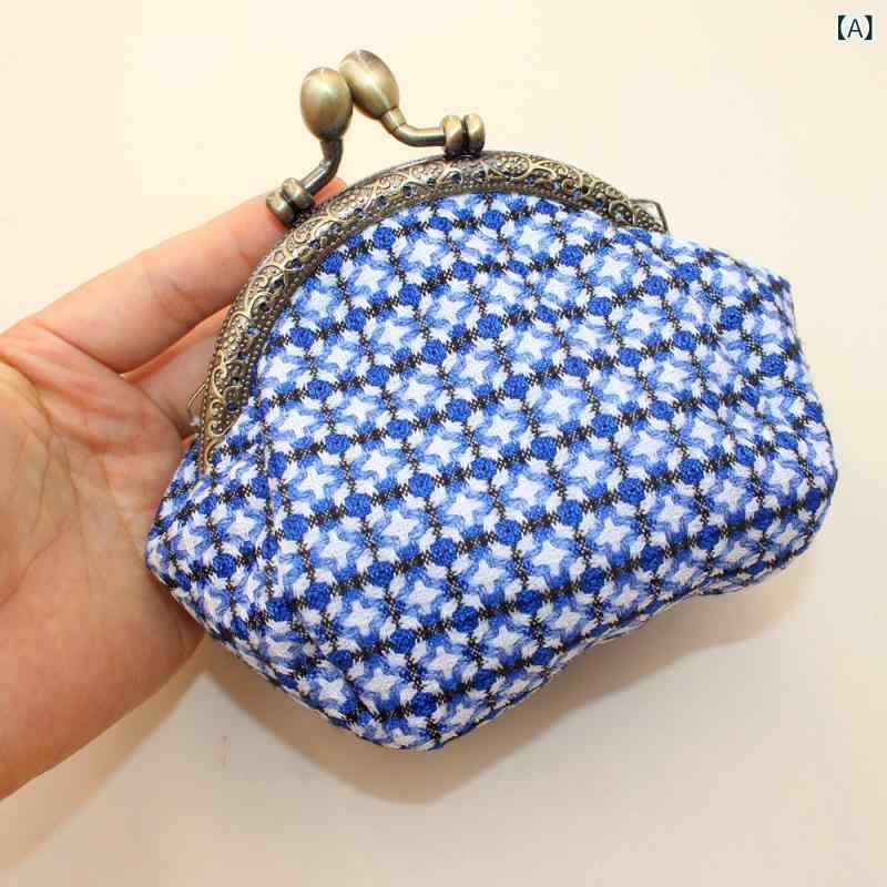 がま口ポーチ レディース 10.5cm口金 レトロモダン 文芸風 帆布 花柄 織り柄 シェル型 貝殻型 コンパクト 手提げ クラッチバッグ 小銭入れ 手作り 日常使い(x3)