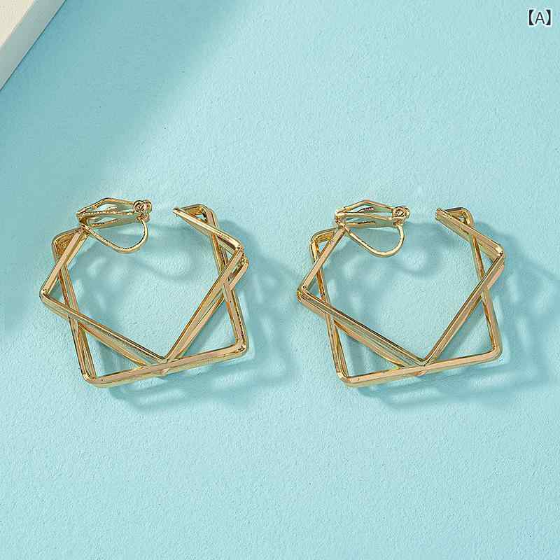 ・カテゴリ: 耳飾り・スタイル: シンプル・素材: 合金・種類: 三角イヤークリップ・形状: 幾何学・流行要素: ライン・加工: メッキ・スタイル分類: ファッション通勤・対象: レディース