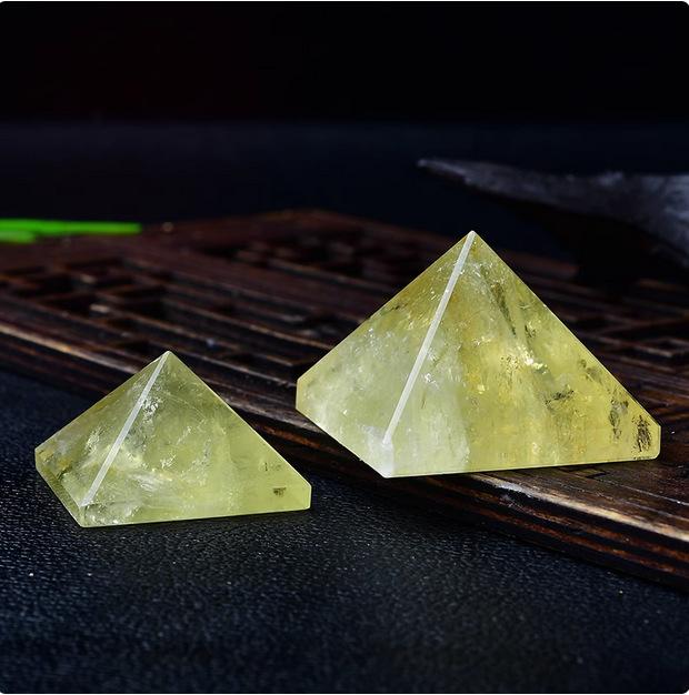 置物 天然黄水晶 シトリン ピラミッ