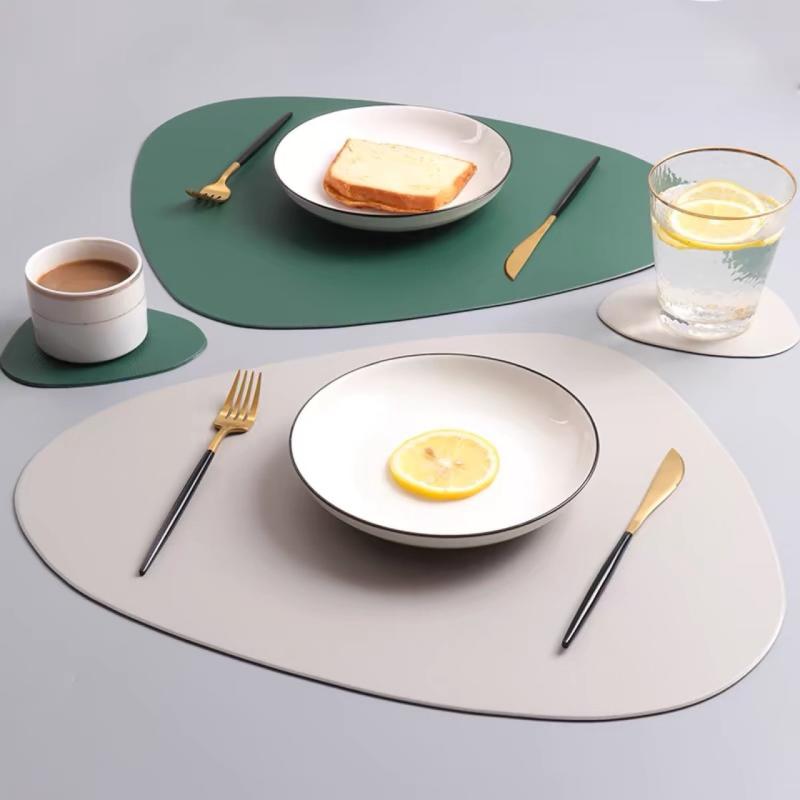 ランチョンマット 食卓 耐熱 北欧風 おしゃれ フェイクレザー 合皮 PVC 防水 防油 撥水 防汚 家庭用 ラ..