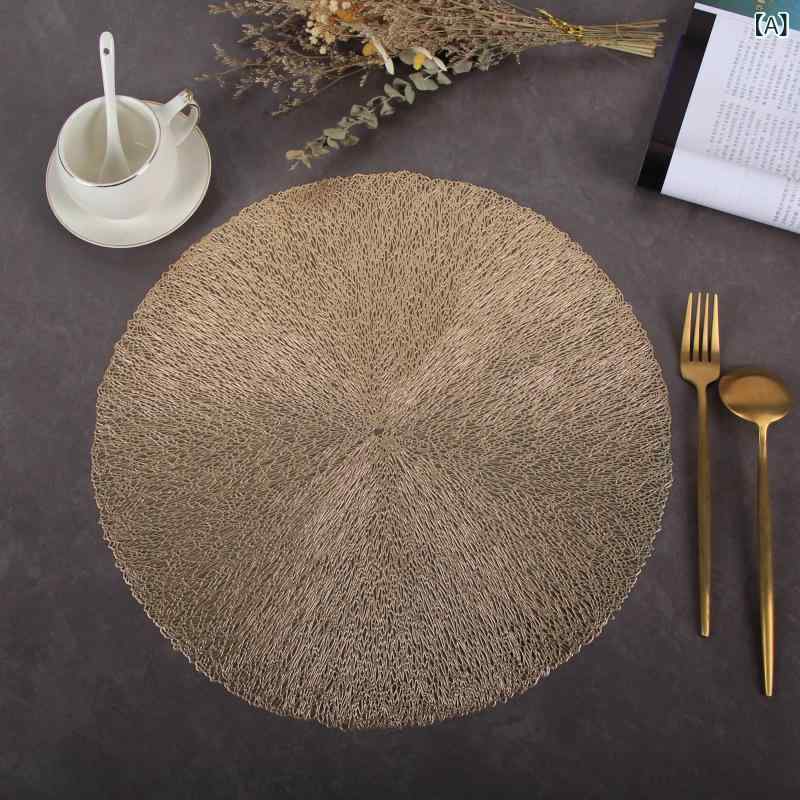 ランチョンマット PVC 円形 丸型 透かし彫り 防水 防汚 耐熱 撥水 おしゃれ デザイン 食卓用 ダイニン..