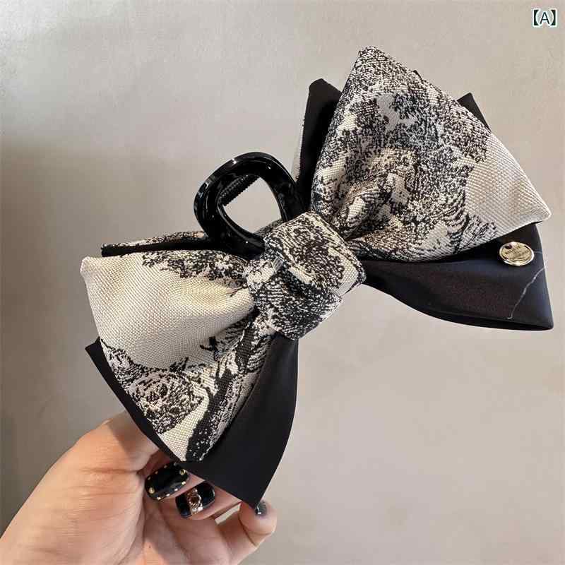 ヘアアクセサリー レディース 韓国 インフルエンサー リボン 蝶結び バンスクリップ ヘアクリップ ヘアバンド カチューシャ レトロ ヴィンテージ 高級感 滑り止め エレガント 万能 髪飾り お出かけ 普段使い