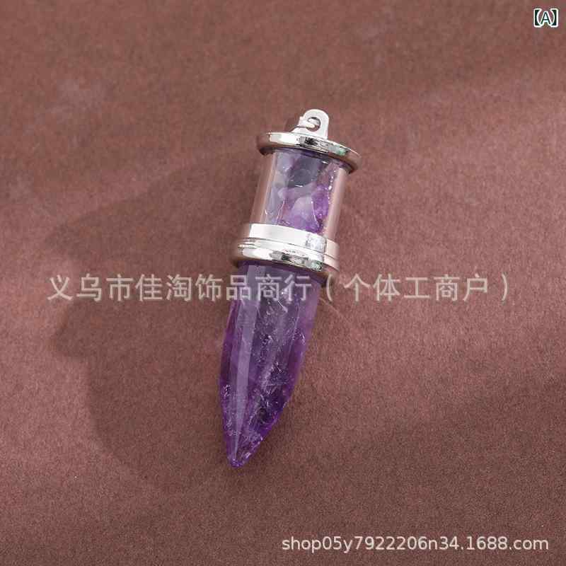 ネックレス レディース 天然石 パワーストーン 六角柱 シングルポイント ペンダント 紫水晶 アメジスト ローズクォーツ 紅水晶 ヨガ 瞑想 ヒーリング スピリチュアル お守り 普段使い オフィス カジュアル 振り子 ペンデュラム(x2)