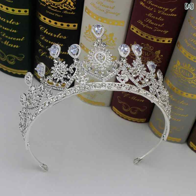 ティアラ レディース 韓国スタイル 上品 プリンセス ジルコニア 花嫁 ウェディング 結婚式 披露宴 パー..