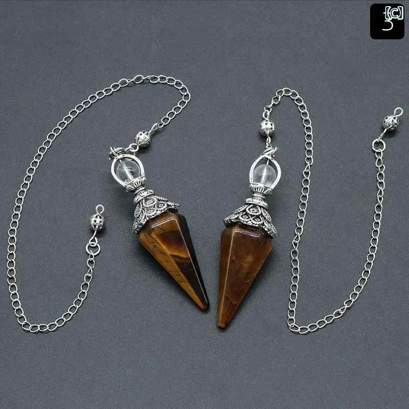 ペンデュラム 天然石 六角錐 振り子 ダウジング 占い ヒーリング お守り キーホルダー バッグチャーム ピンク水晶 アメジスト タイガーアイ 白水晶 オブシディアン パワーストーン