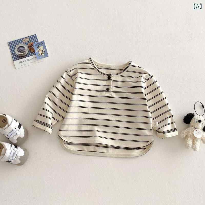 キッズ 男の子 男児 小学生 園児 Tシャツ カットソー 長袖 ボーダー柄 クルーネック 綿 おしゃれ カジ..