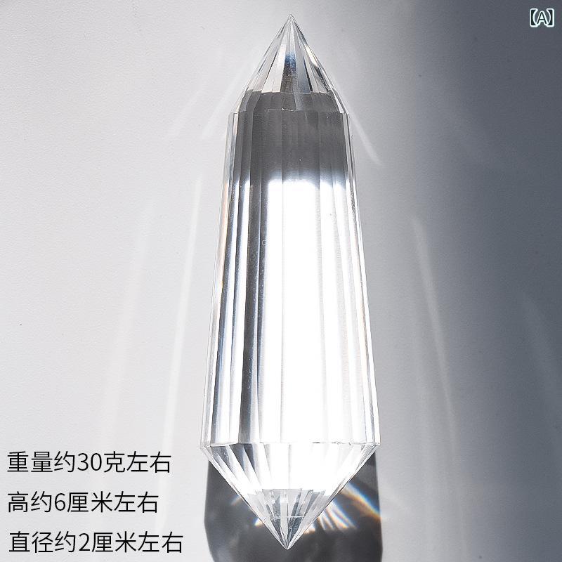 クリスタル 天然白水晶 ダブルポイント 24面ファセットカット 柱状ポイント ペンデュラム ヨガ 瞑想 ヒ..