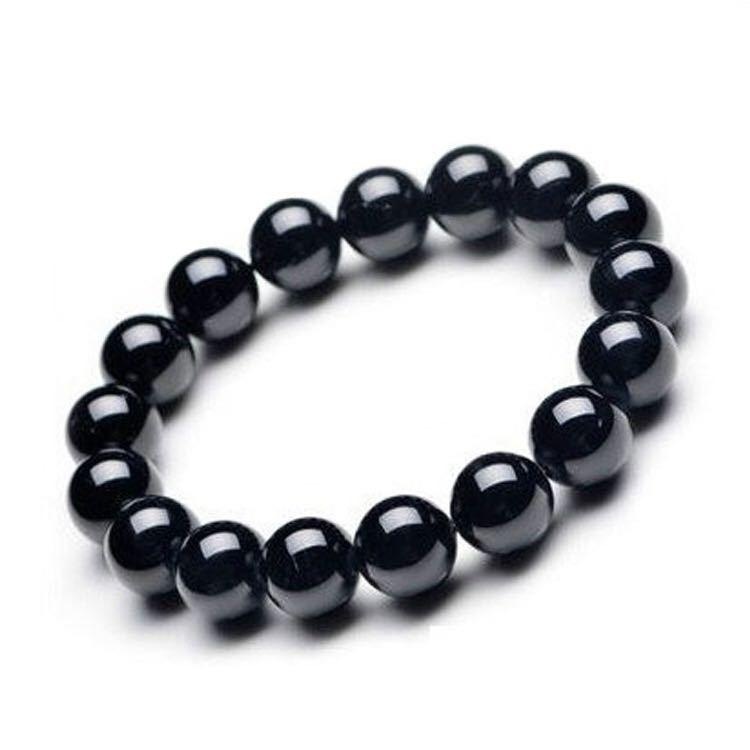 ブレスレット メンズ レディース ユニセックス 黒曜石 天然石 パワーストーン 数珠 腕輪 6mm 8mm 10mm 12mm 14mm 16mm 丸玉 ブラック 魔除け お守り 幸運 ラッキーアイテム カジュアル フォーマル 普段使い 記念日 ギフト