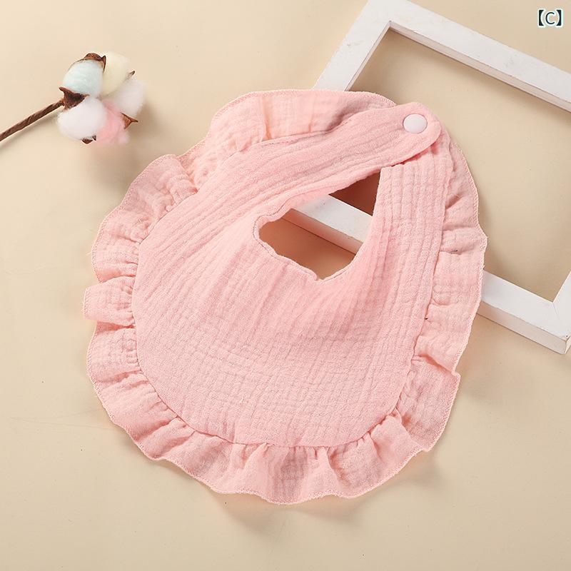 スタイ ベビー 赤ちゃん よだれかけ 綿100% ダブルガーゼ フリル チェリー レインボー プリント 食事 離乳食 お出かけ 吸水性