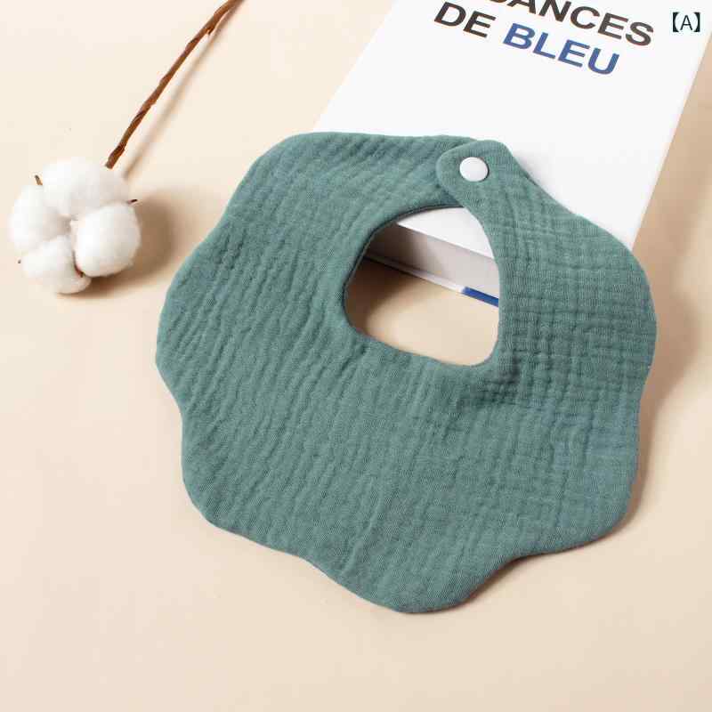 よだれかけ ベビー 赤ちゃん用品 スタイ 花びら型 花柄プリント 6重厚手 純綿ガーゼ 二重クレープ 吸水性 離乳食 食事用 出産祝い 肌に優しい A級安全基準