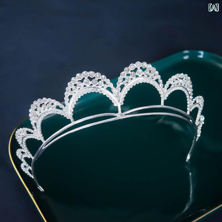 ヘアアクセサリー レディース ブライダル ウェディング 結婚式 花嫁 ティアラ クラウン 韓国風 クイー..