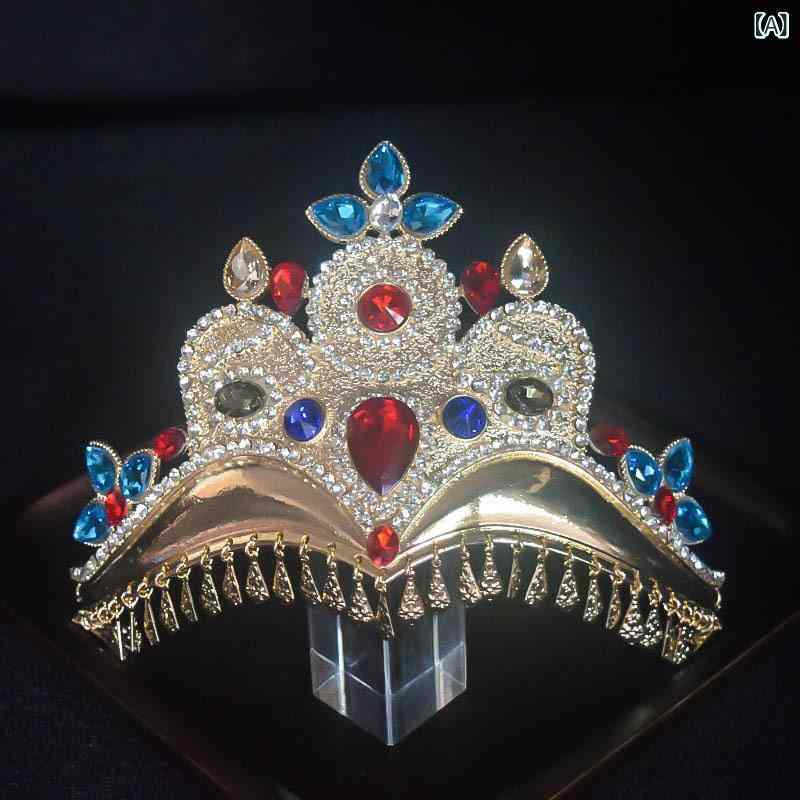 髪飾り レディース 民族舞踊 ベリーダンス ステージ ヘッドドレス 合金 リーフ 花 フラワー ボヘミアン ティアラ クラウン 舞台 発表会 レトロ アンティーク ゴージャス ラインストーン ジルコニア ゴールド マルチカラー ヘアアクセサリー