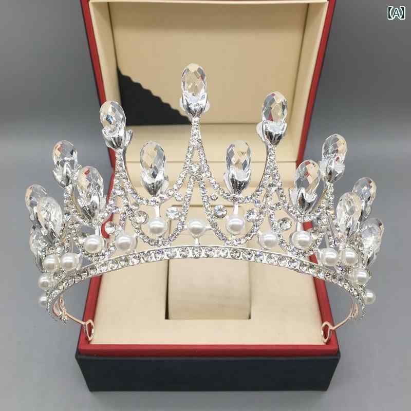 ヘアアクセサリー 女性用 花嫁 結婚式 ウェディング ブライダル ティアラ クラウン プリンセス カチュ..