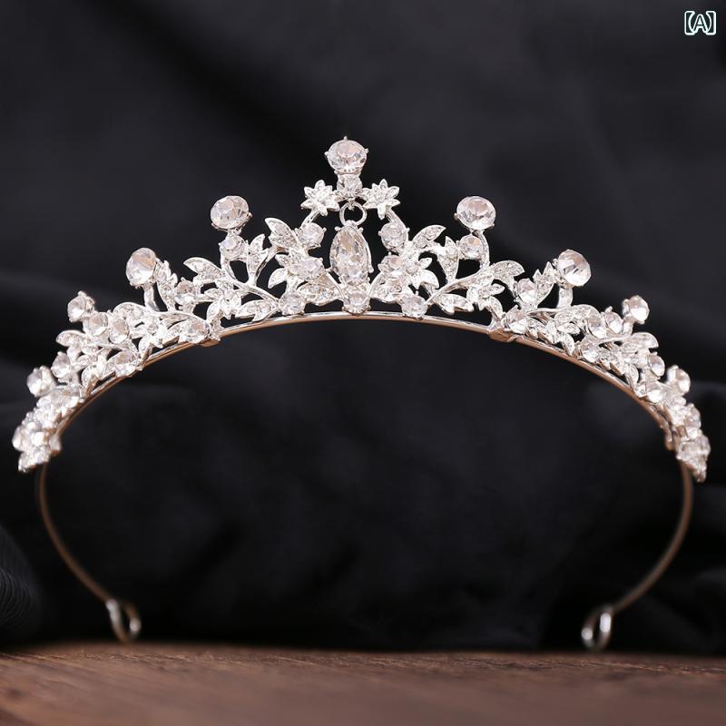 ヘッドドレス レディース 韓国風 ミニティアラ 王冠 花嫁 ブライズメイド 結婚式 ウェディング ブライ..
