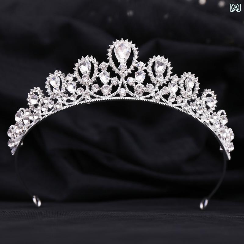 ヘッドドレス キッズ 女の子 花嫁 韓国風 ラインストーン クリスタル クラウン ティアラ 結婚式 誕生日..