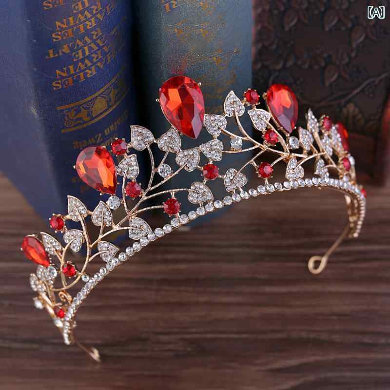 ヘッドドレス レディース 欧米風 バロック 個性的 結婚式 ブライダル 花嫁 新婦 ウェディング ジルコニア リーフモチーフ ティアラ 合..