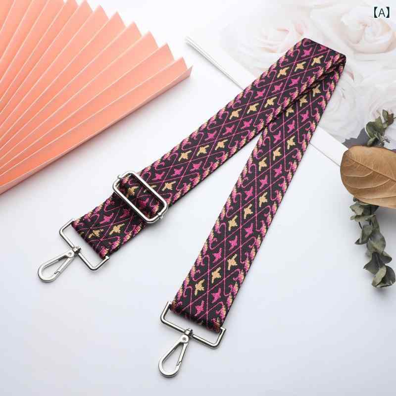 2個セット・カテゴリ: バッグストラップ・スタイル: 欧米レトロ・主な素材: ポリエステル・柄: 幾何学模様・機能: 容量拡張、負担軽減・金具カラー: シャンパンゴールド、ブライトシルバー、ガンメタル