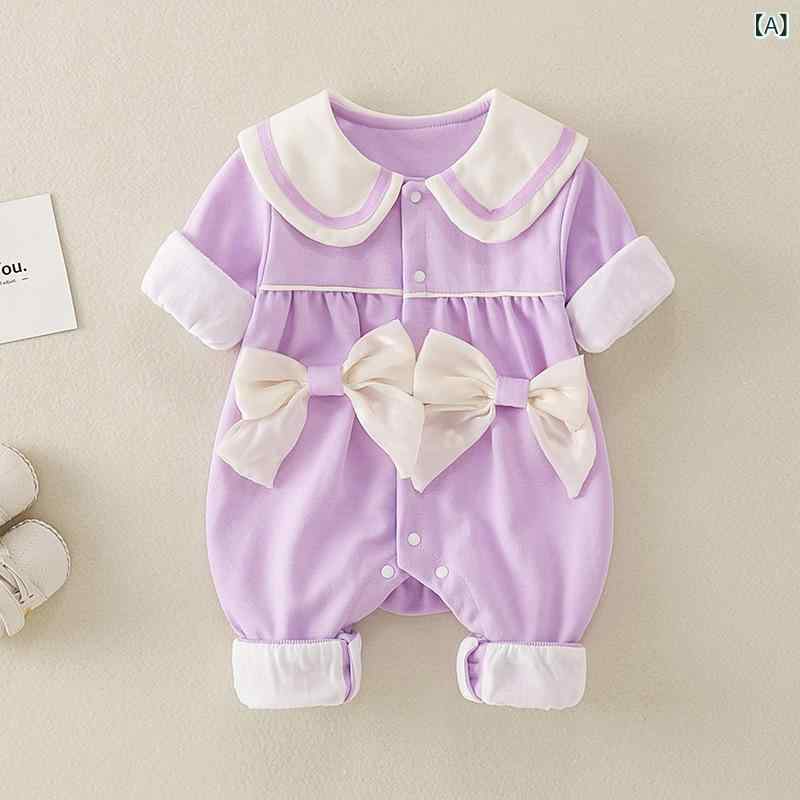 ロンパース ベビー 女の子 新生児 長袖 春秋 綿100% コットン 肌に優しい 前開き 薄手 外出着 普段使い..