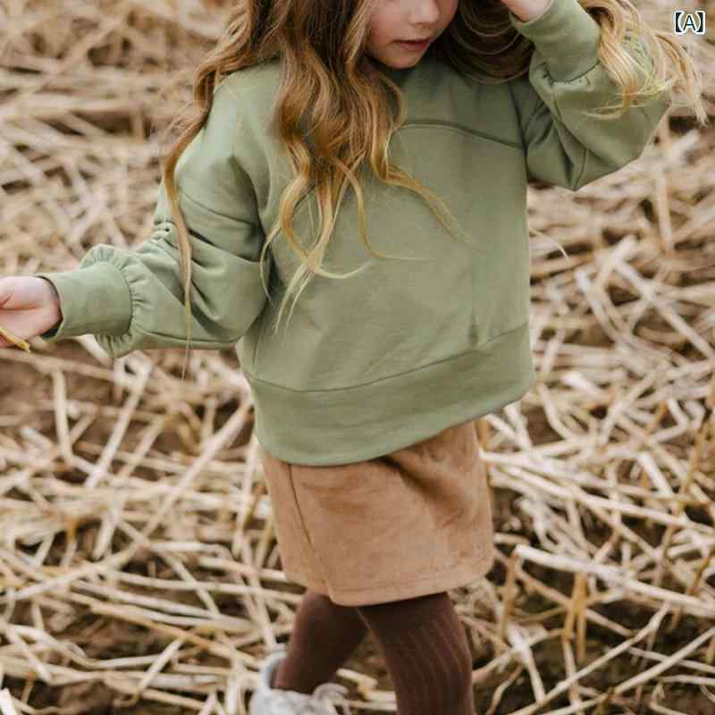 トレーナー キッズ 男女兼用 無地 クルーネック 長袖 ゆったり オーバーサイズ コットンブレンド シン..