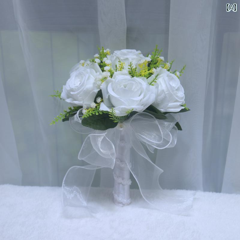 ブーケ ウェディング プロポーズ 結婚式 入籍 前撮り フォトウェディング ブライダル 新婦 花束 バラ ..