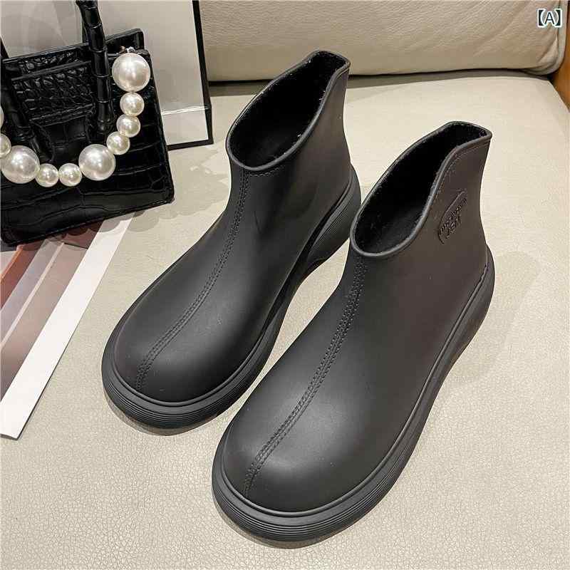 レインブーツ レディース 韓国風 ショート丈 裏ボア取り外し可能 防寒 防水 滑り止め アウトドア 長靴 ..