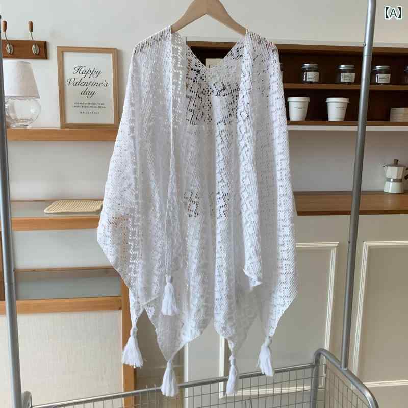 ・性別: 女性・素材: ポリエステル・カラー展開: 編み込み透かしホワイト、編み込み透かしマルチカラーホワイト、編み込み透かしマルチカラーアプリコット、編み込み透かしアプリコット・スタイル: レトロ民族・サイズ: 約126×96cm・編み方: 経編み・柄: 幾何学模様・機能: 保温、装飾、多機能・人気要素: 透かし編み・タイプ: ロング