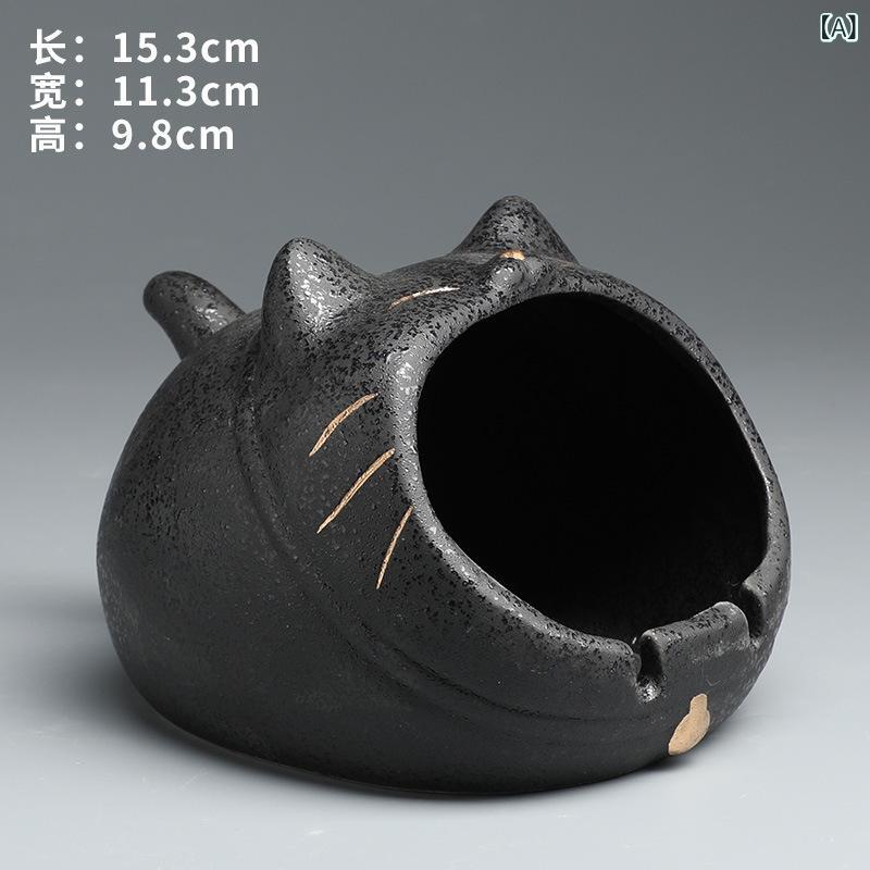 灰皿 かわいい 動物 アニマル オブジェ セラミック製 おしゃれ 大容量 車用 屋外 室内 防風 蓋付き 灰飛び散り防止 リビング 玄関 オフィス 卓上 キュート ユニーク インテリア(x2)