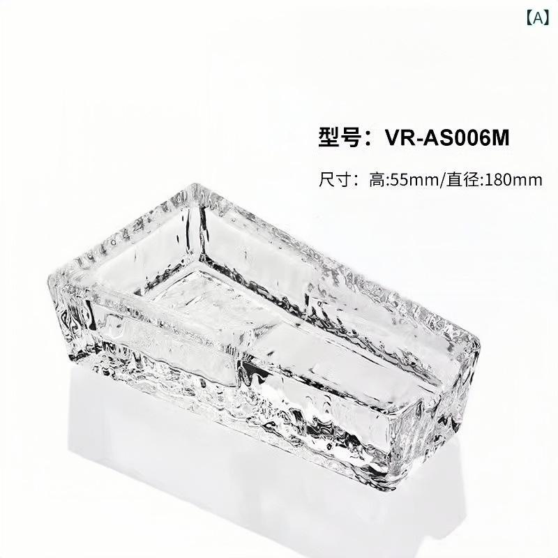 灰皿 シガー 葉巻用 アシュトレイ 高級感 クリスタルガラス製 おしゃれ モダン ライトラグジュアリー 自宅 リビング 居間 置物 装飾品 長方形 縦縞デザイン クリア アンバー ダークグレー ゴールドライン
