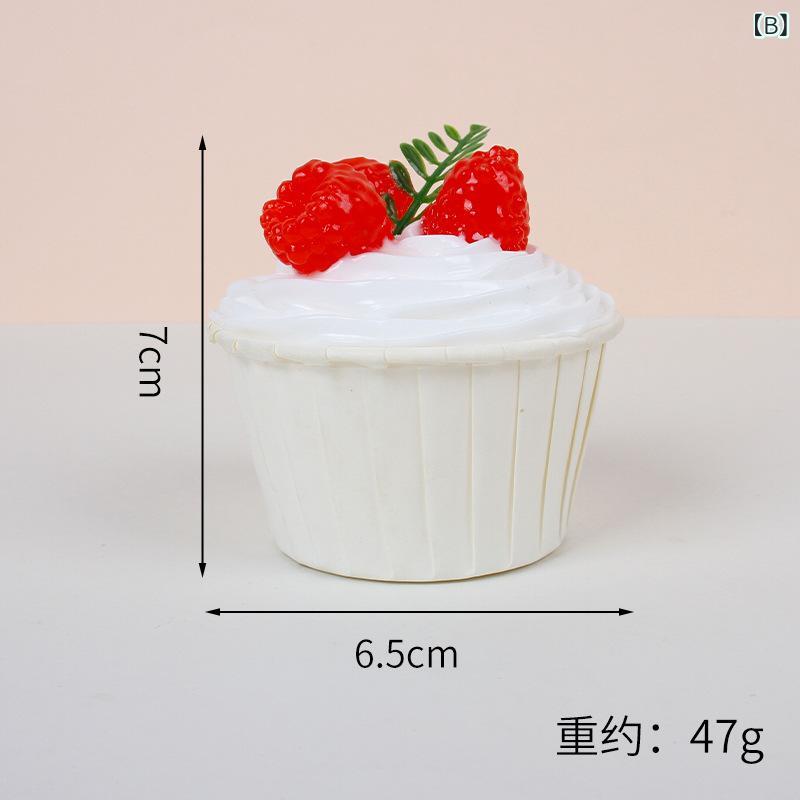 食品サンプル フェイク カップケーキ リアル フルーツ クリーム 6種セット ケーキ店 ディスプレイ 装飾 オブジェ 食玩 PU製 2