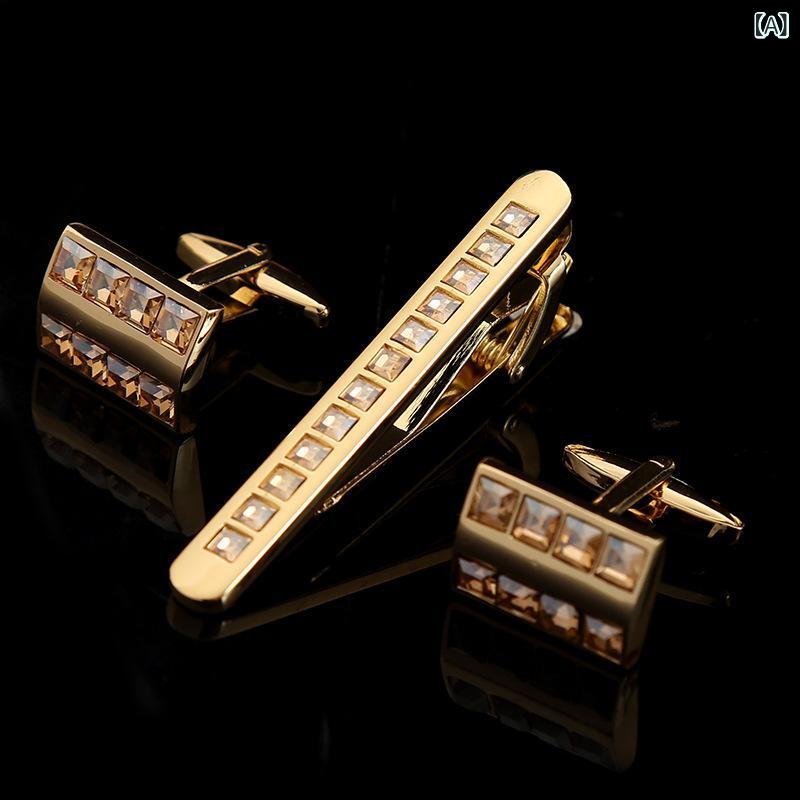 ネクタイピン カフスボタン 男性用 メンズ ビジネス フォーマル スーツ アクセサリー ジルコニア クリ..
