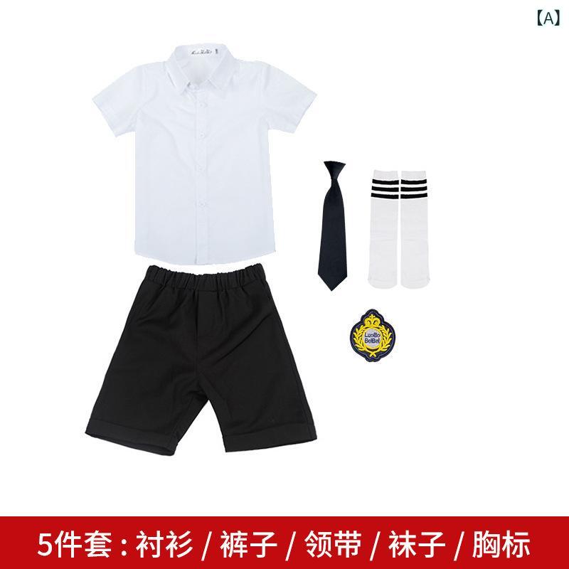 スクールウェア キッズ 子供用 幼稚園 園児 小学生 男女兼用 英国風 学院風 フォーマル 通学 卒園式 卒業式 入学式 発表会 セットアップ 綿混 ポリエステル混 5点セット