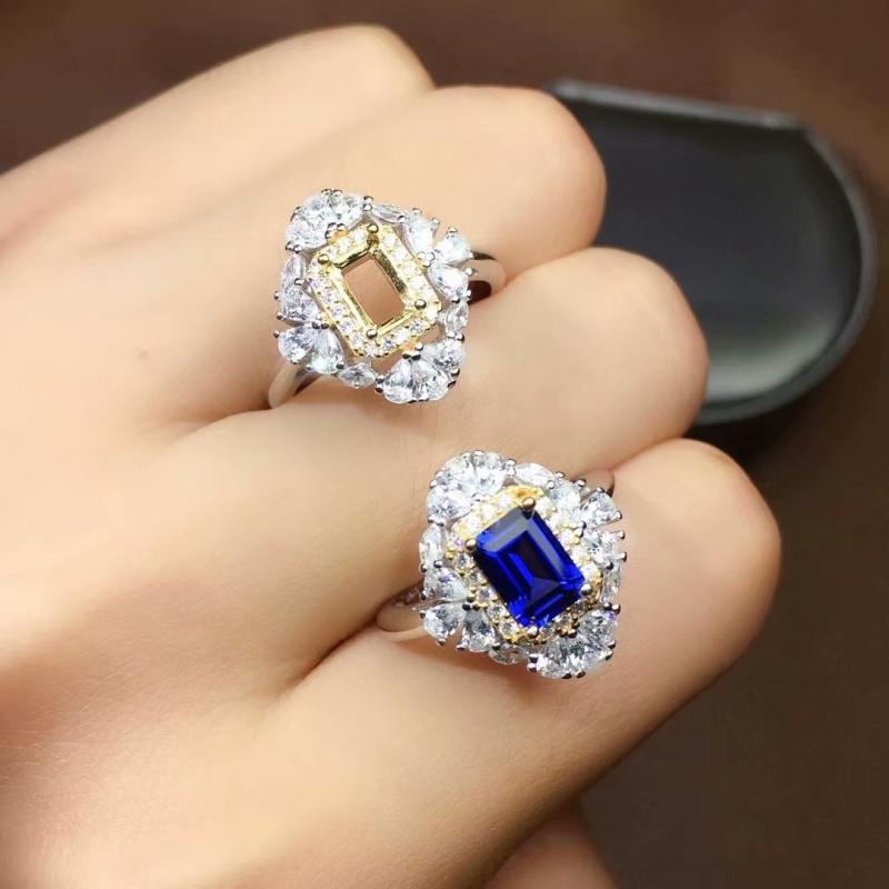 指輪 レディース リング S925シルバー 18Kホワイトゴールドメッキ ツートン バイカラー 長方形 スクエ..