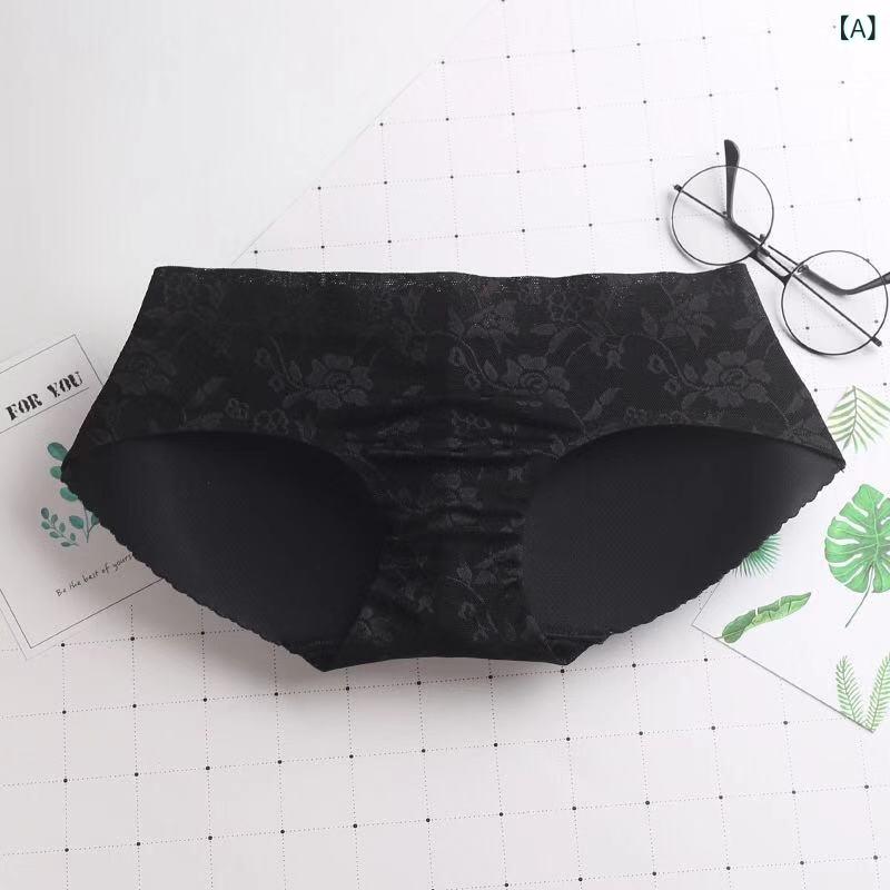 ショーツ レディース 補正下着 ヒップアップ 美尻効果 ピーチヒップメイク パッド入り 厚手 ジャカード織り 花柄 アウターに響かない ローライズ スタイルアップ 綿クロッチ ブラック ベージュ