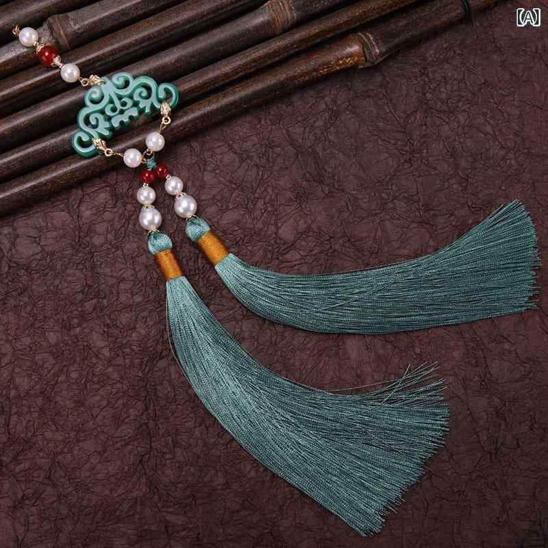 腰飾り ユニセックス 男女兼用 民族風 古風 レトロ アンティーク 漢服 禁歩 揺れる ガラス 琉璃 ウエス..