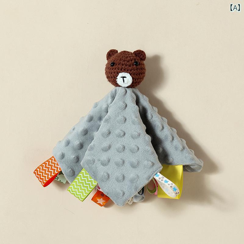 ベビー用品 赤ちゃん用 乳幼児向け ドットフリース 安心ブランケット 抱き人形 ぬいぐるみ ハンドパペット 寝かしつけ 安眠グッズ 動物モチーフ ふわふわ ソフトトイ