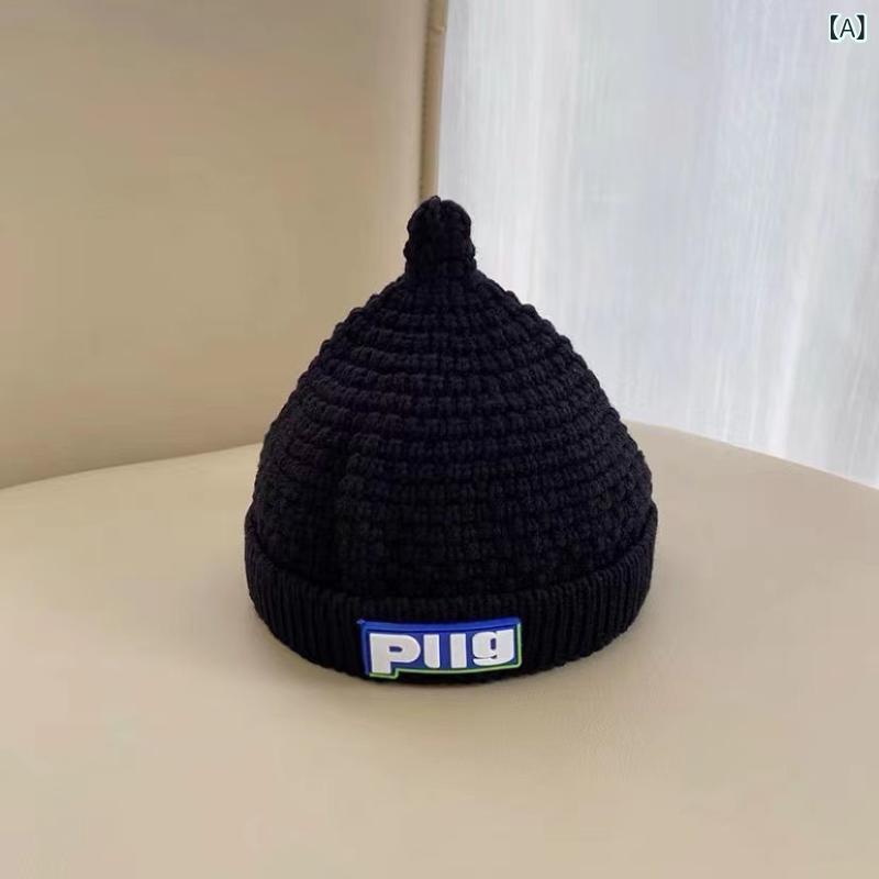 Rakuten - ニット帽 キッズ ベビー 赤ちゃん 幼児 男女兼用 秋冬 防寒 保温 暖かい 防風 かわいい おしゃぶりデザイン 韓国風 ワッチキャップ ビーニー ポリエステル
